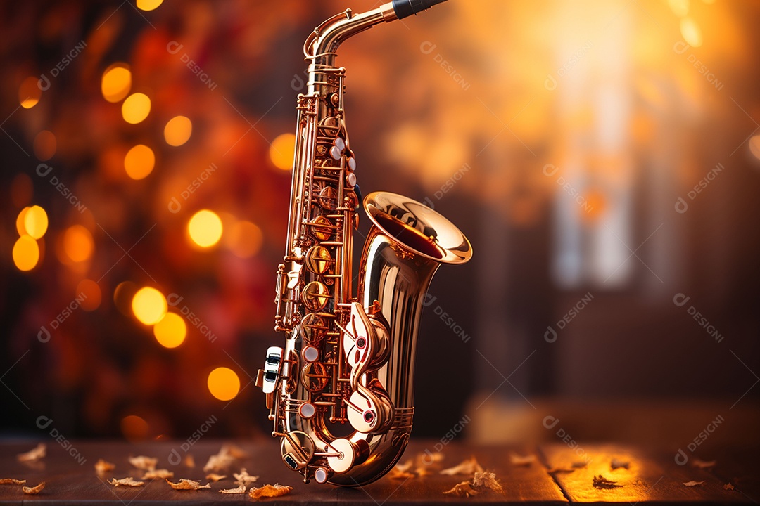 Conceito musical instrumento de saxofone jazz