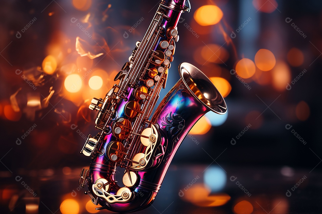 Conceito musical instrumento de saxofone jazz