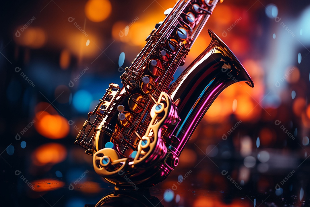 Conceito musical instrumento de saxofone jazz
