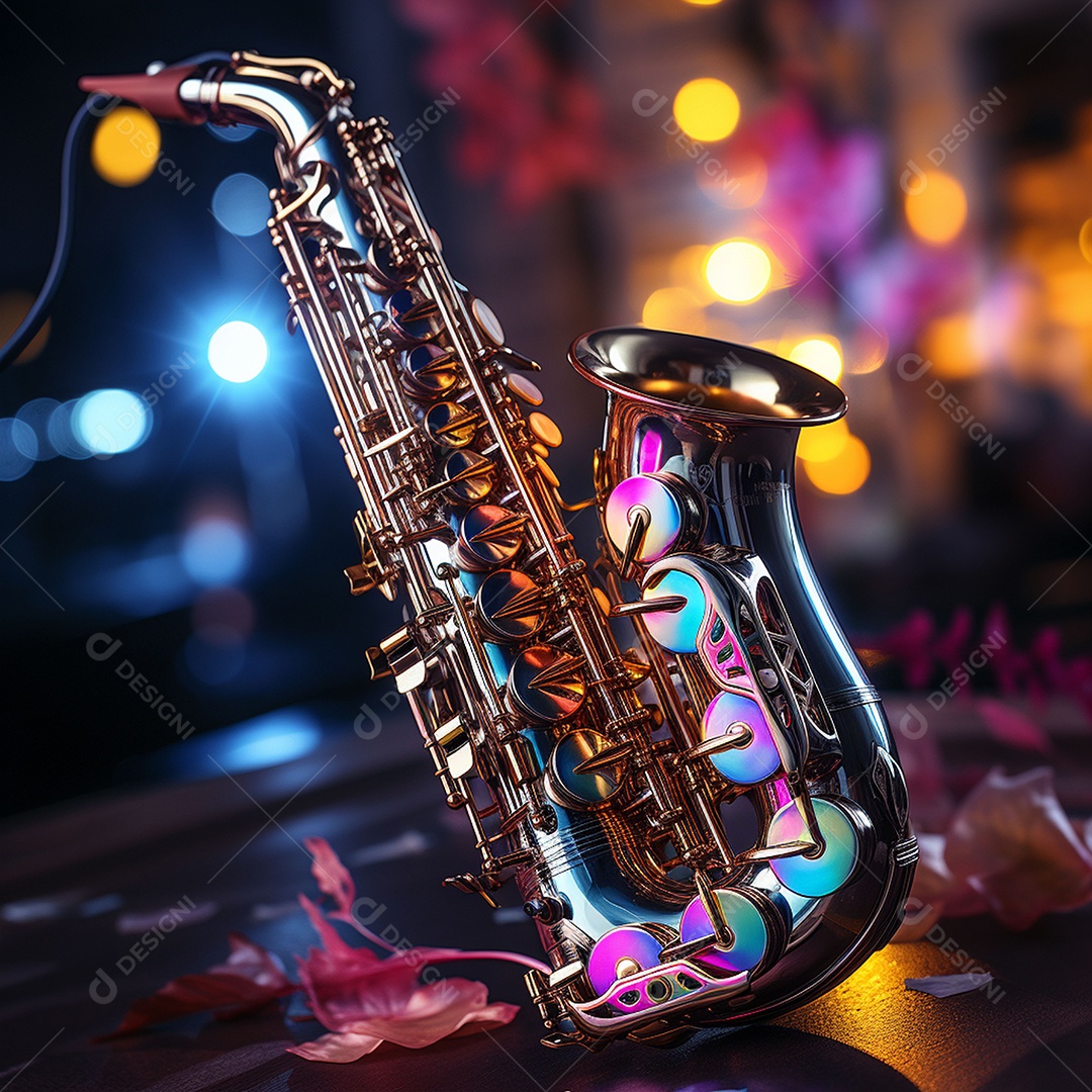 Conceito musical instrumento de saxofone jazz