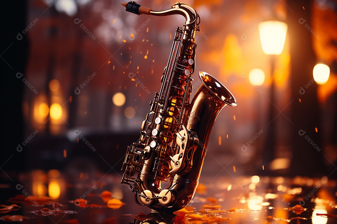 Conceito musical instrumento de saxofone jazz