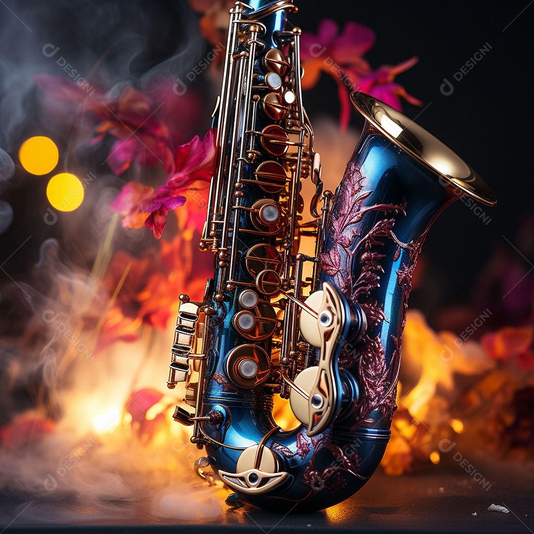 Conceito musical instrumento de saxofone jazz