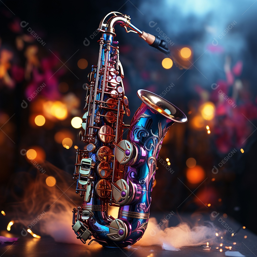 Conceito musical instrumento de saxofone jazz