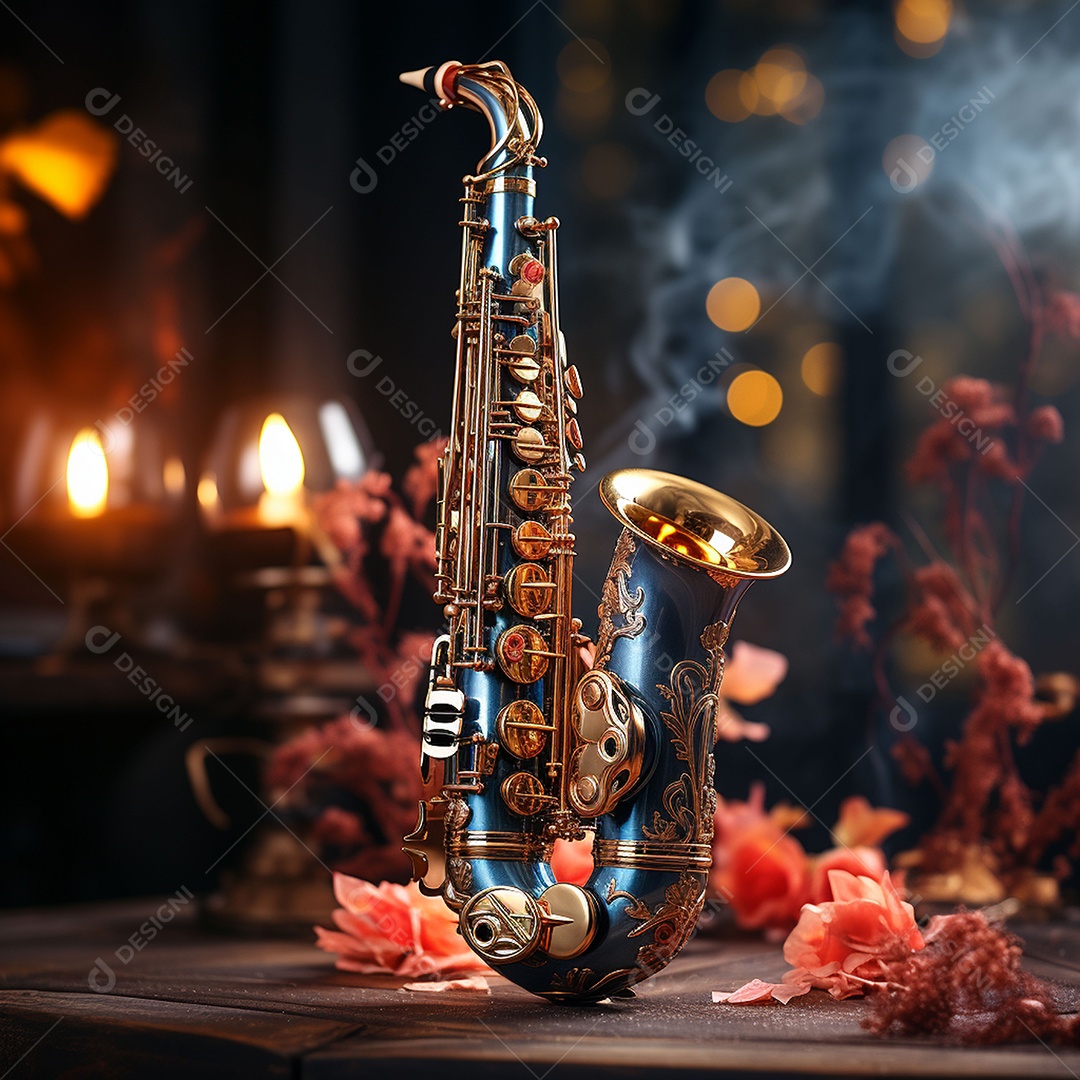 Conceito musical instrumento de saxofone jazz