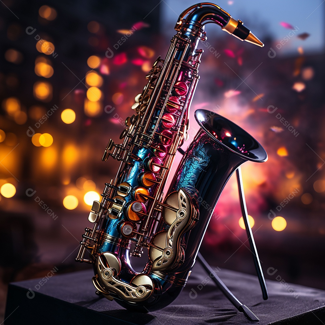 Conceito musical instrumento de saxofone jazz