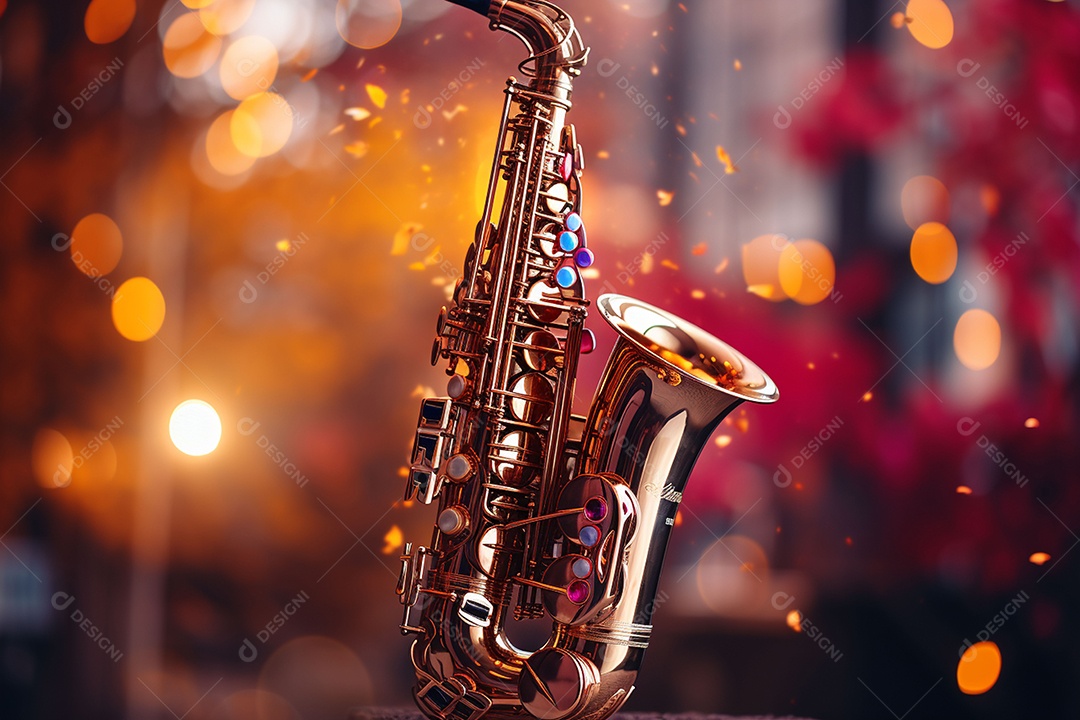 Conceito musical instrumento de saxofone jazz