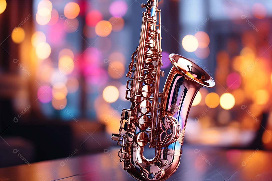 Conceito musical instrumento de saxofone jazz