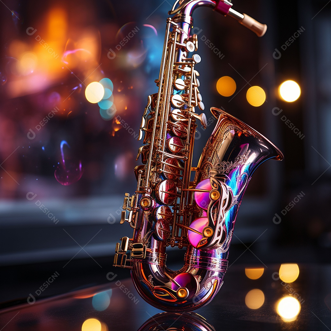 Conceito musical instrumento de saxofone jazz