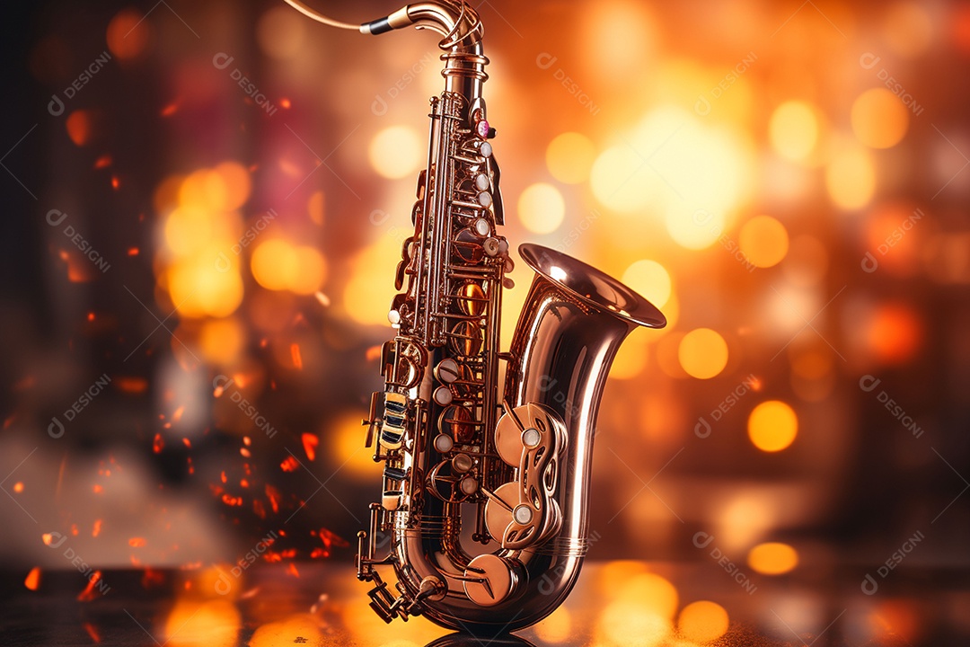 Conceito musical instrumento de saxofone jazz