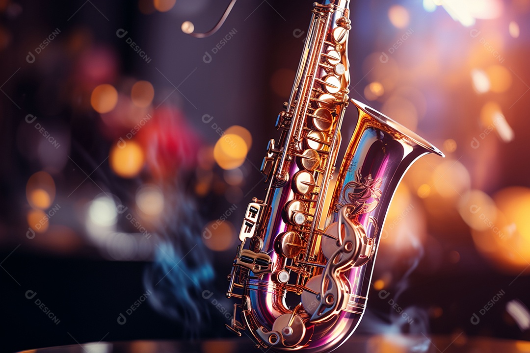 Conceito musical instrumento de saxofone jazz