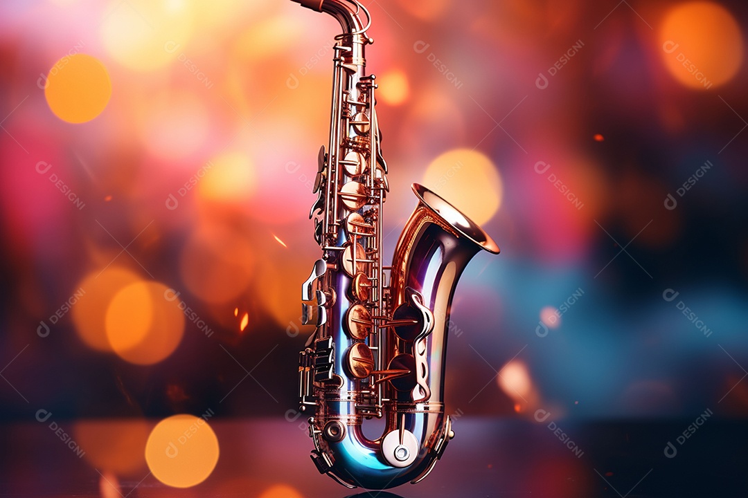 Conceito musical instrumento de saxofone jazz