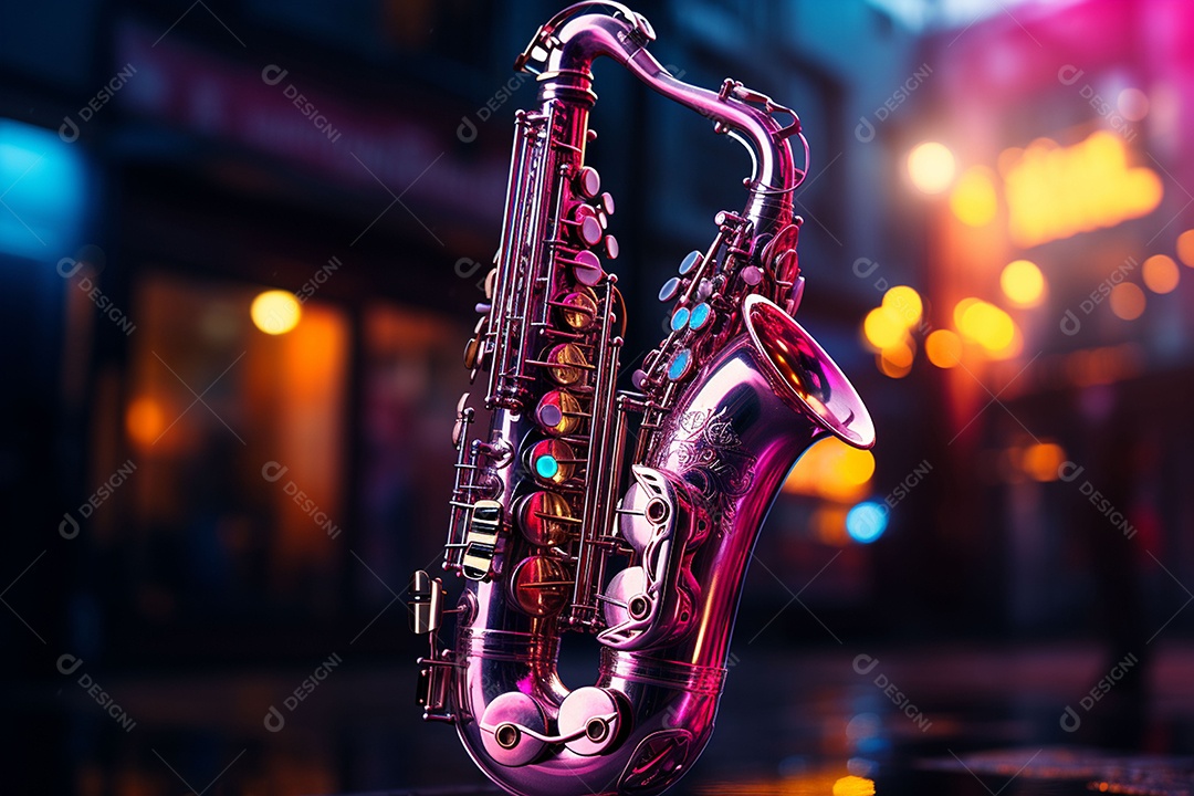 Conceito musical instrumento de saxofone jazz