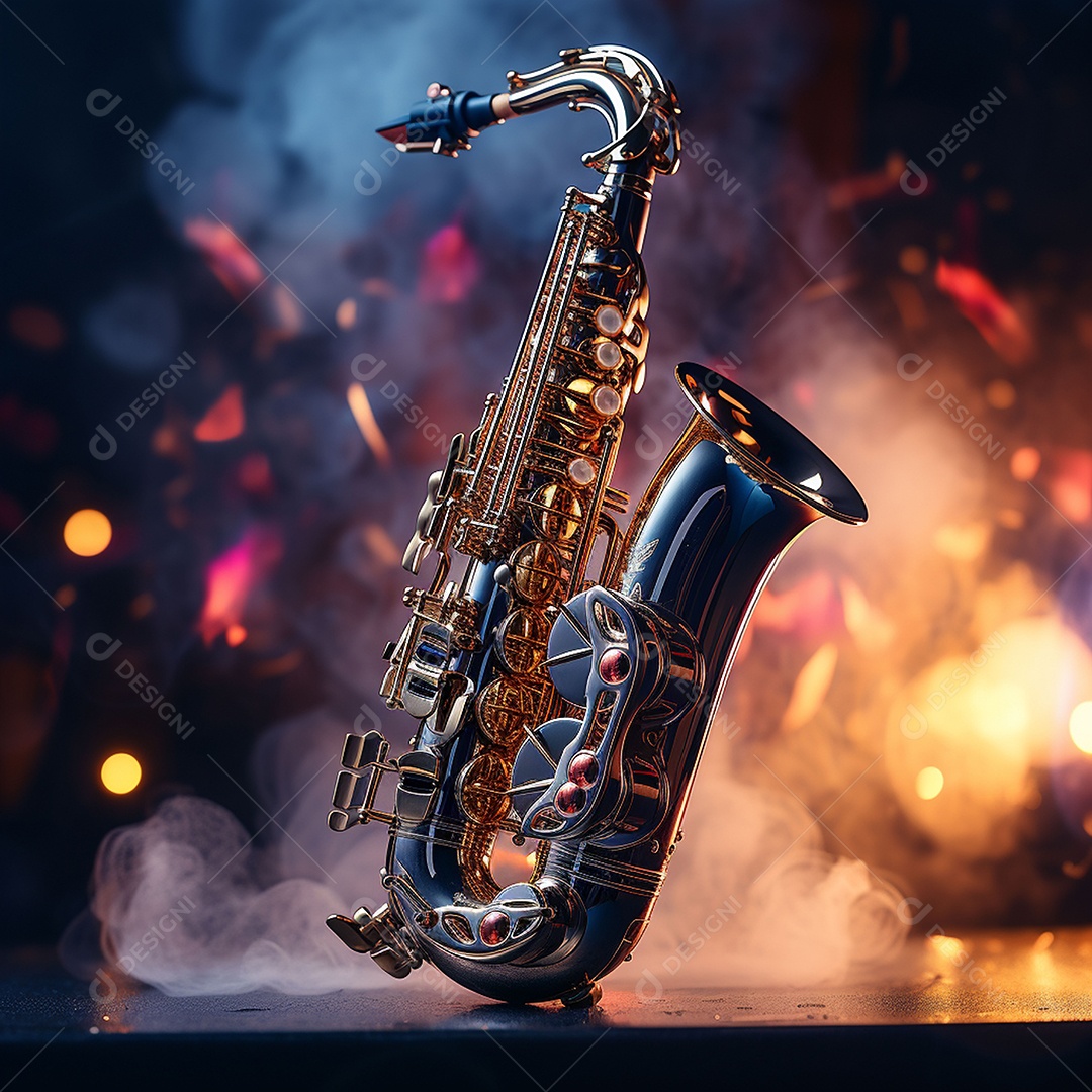 Conceito musical instrumento de saxofone jazz