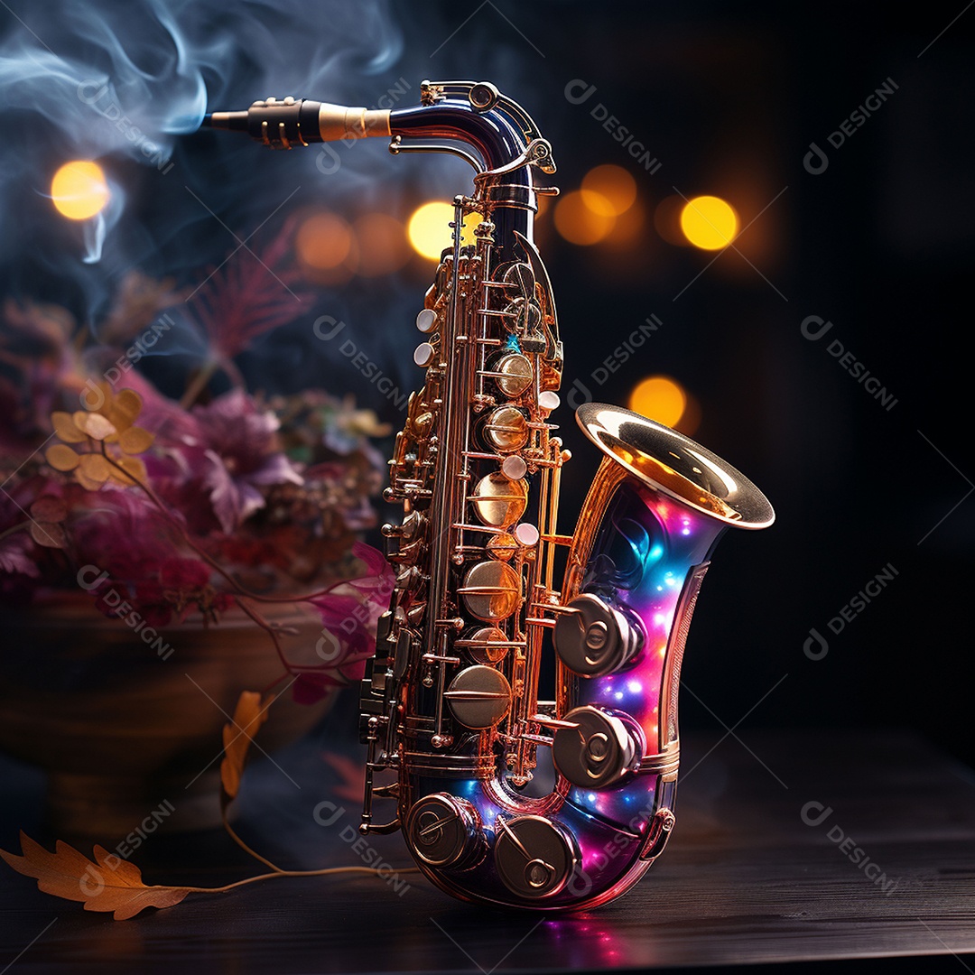 Conceito musical instrumento de saxofone jazz
