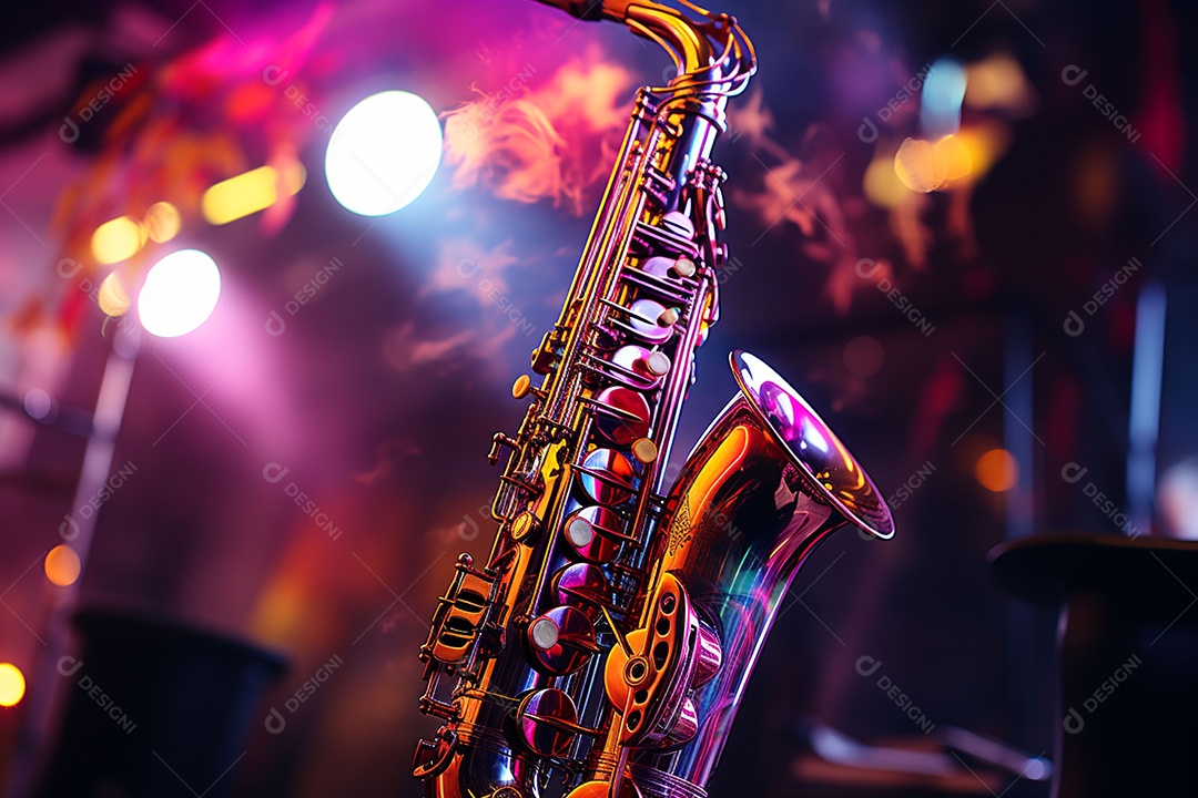 Conceito musical instrumento de saxofone jazz