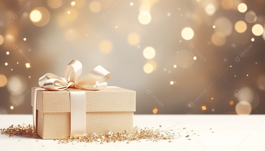 Maquete caixa de presente evento especial feriado de natal