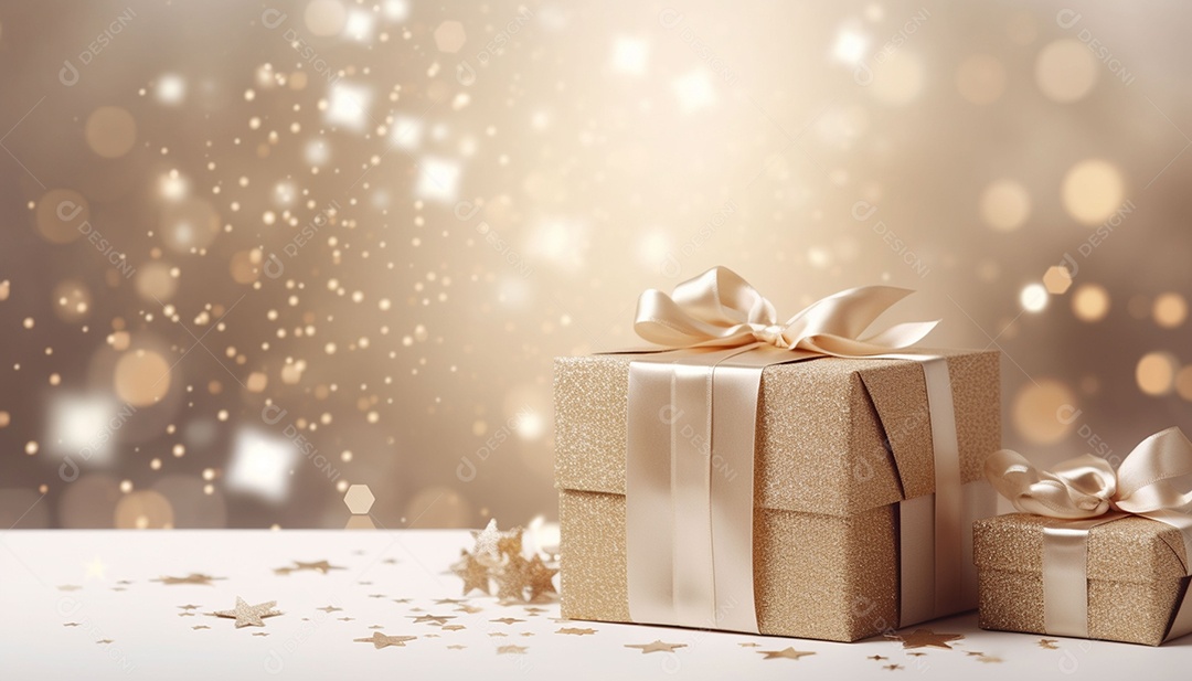 Maquete caixa de presente evento especial feriado de natal