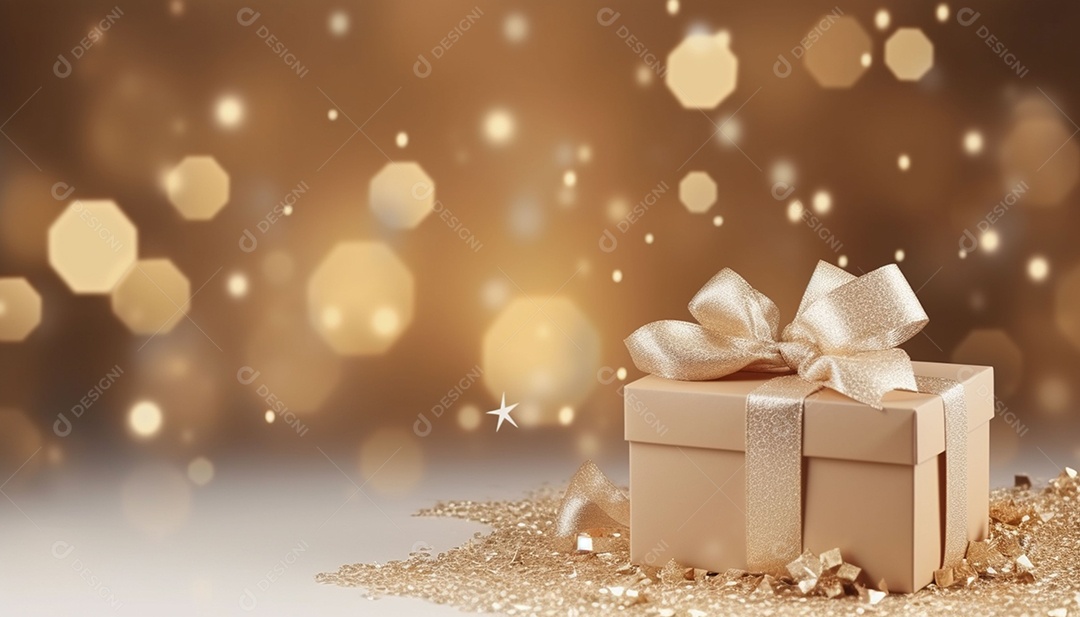 Maquete caixa de presente evento especial feriado de natal