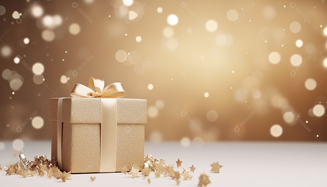 Maquete caixa de presente evento especial feriado de natal