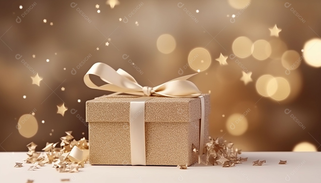 Maquete caixa de presente evento especial feriado de natal