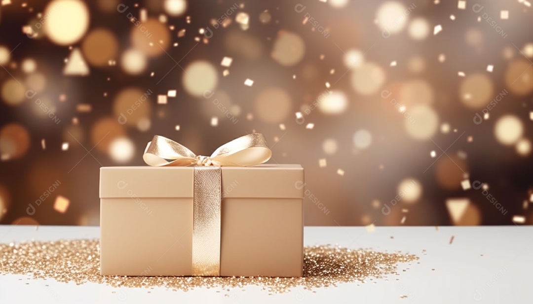 Maquete caixa de presente evento especial feriado de natal