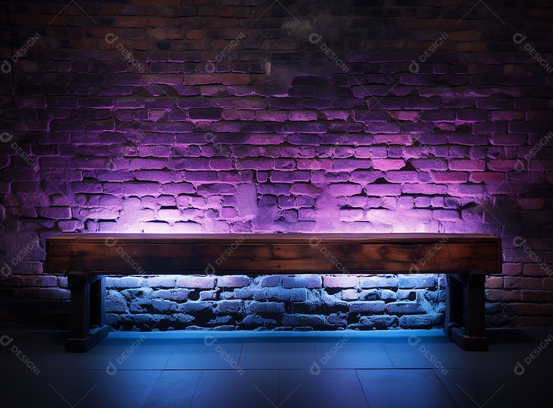 Fundos de palco de parede com luzes de neon