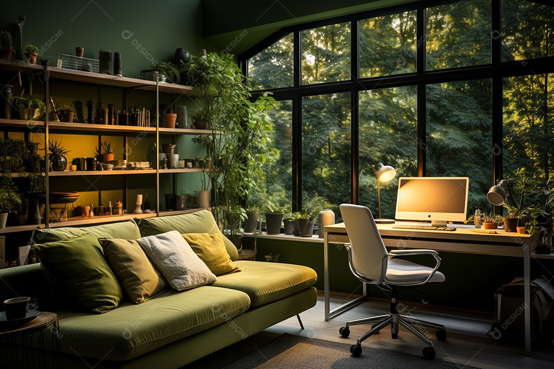 Elegância interior de casa moderna