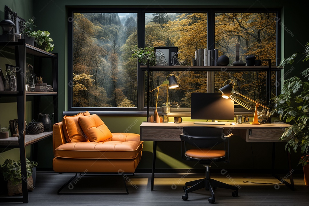 Elegância interior de casa moderna