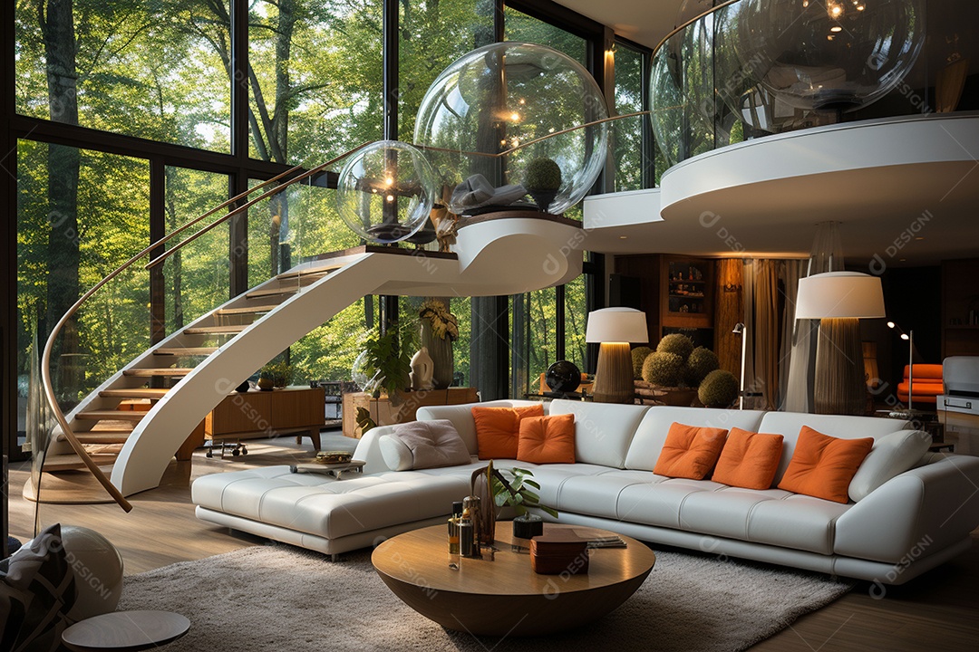 Elegância interior de casa moderna