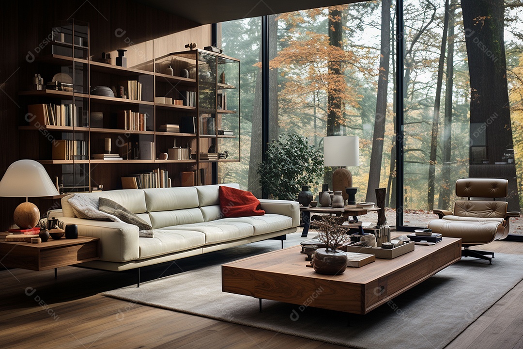 Elegância interior de casa moderna