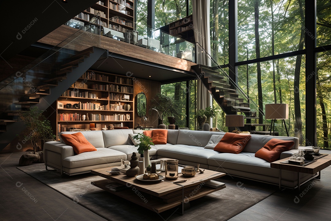 Elegância interior de casa moderna