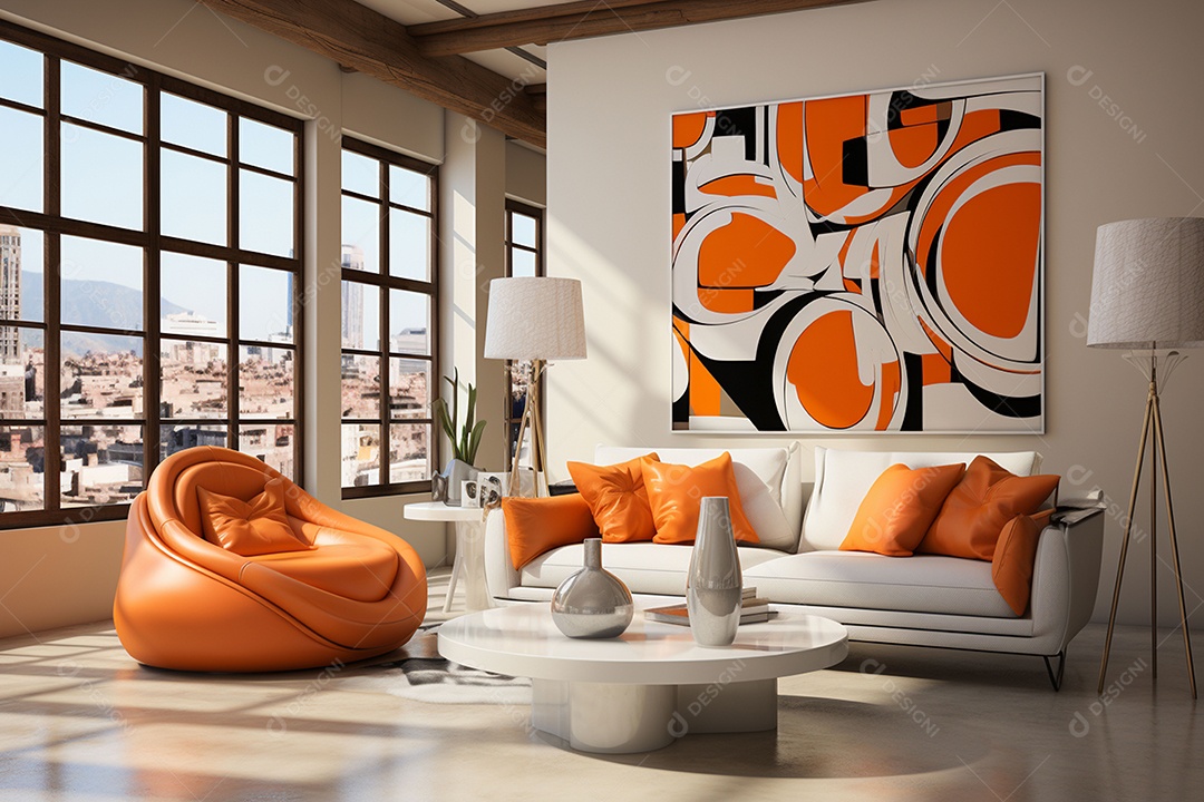 Elegância interior de casa moderna