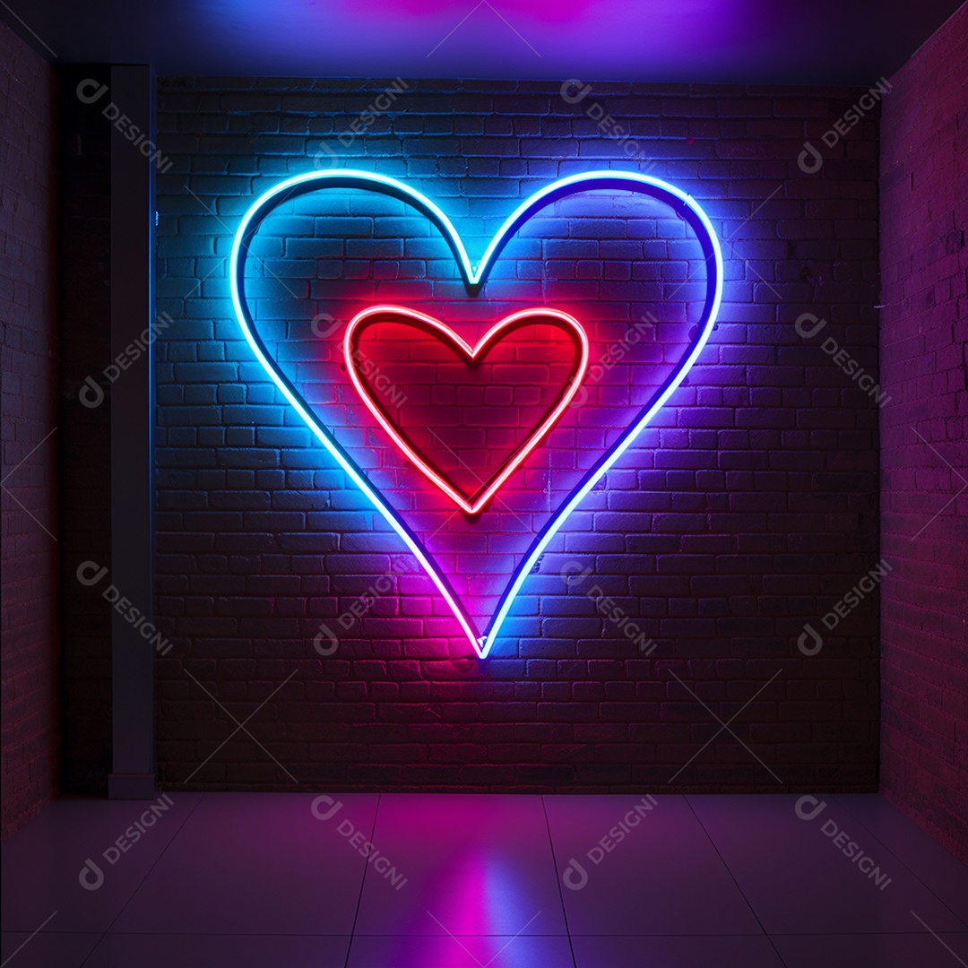 Fundos de palco de parede com luzes de neon