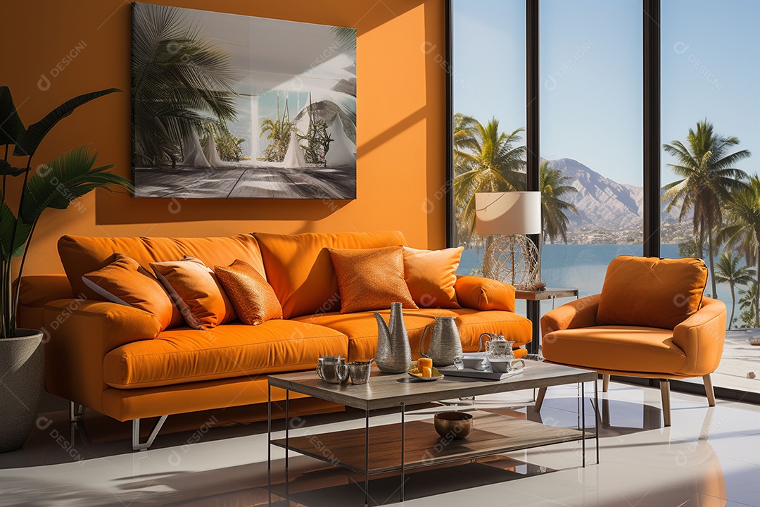 Elegância interior de casa moderna