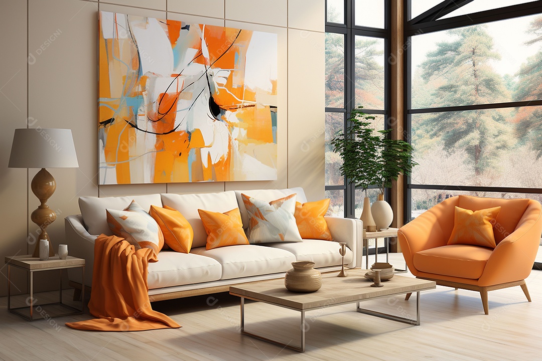 Elegância interior de casa moderna