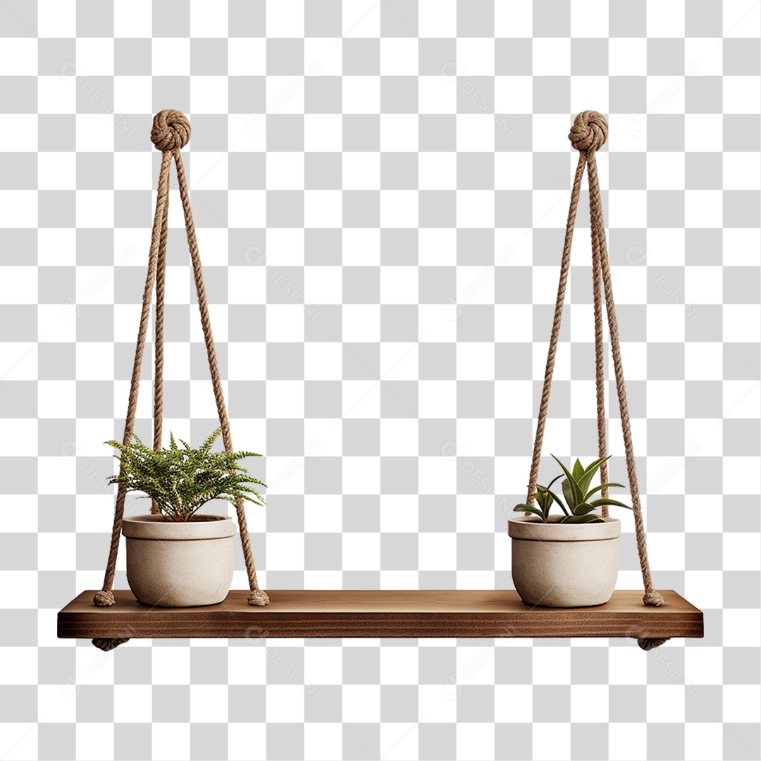 Prateleira de Corda Suspensa PNG Transparente