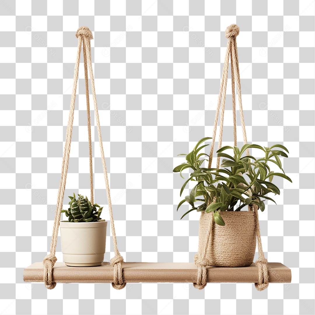 Prateleira de Corda Suspensa PNG Transparente