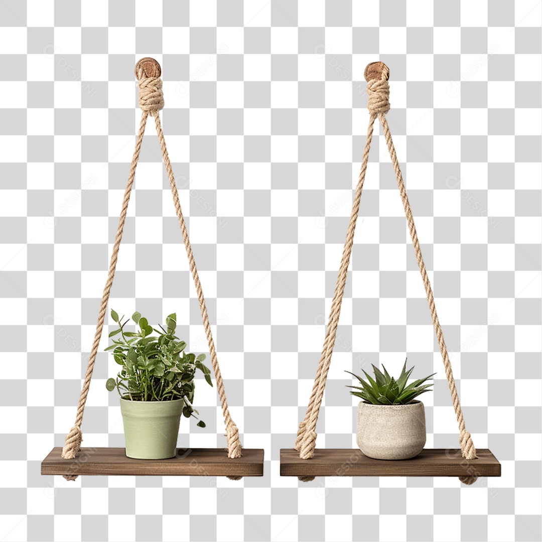 Prateleira de Corda Suspensa PNG Transparente