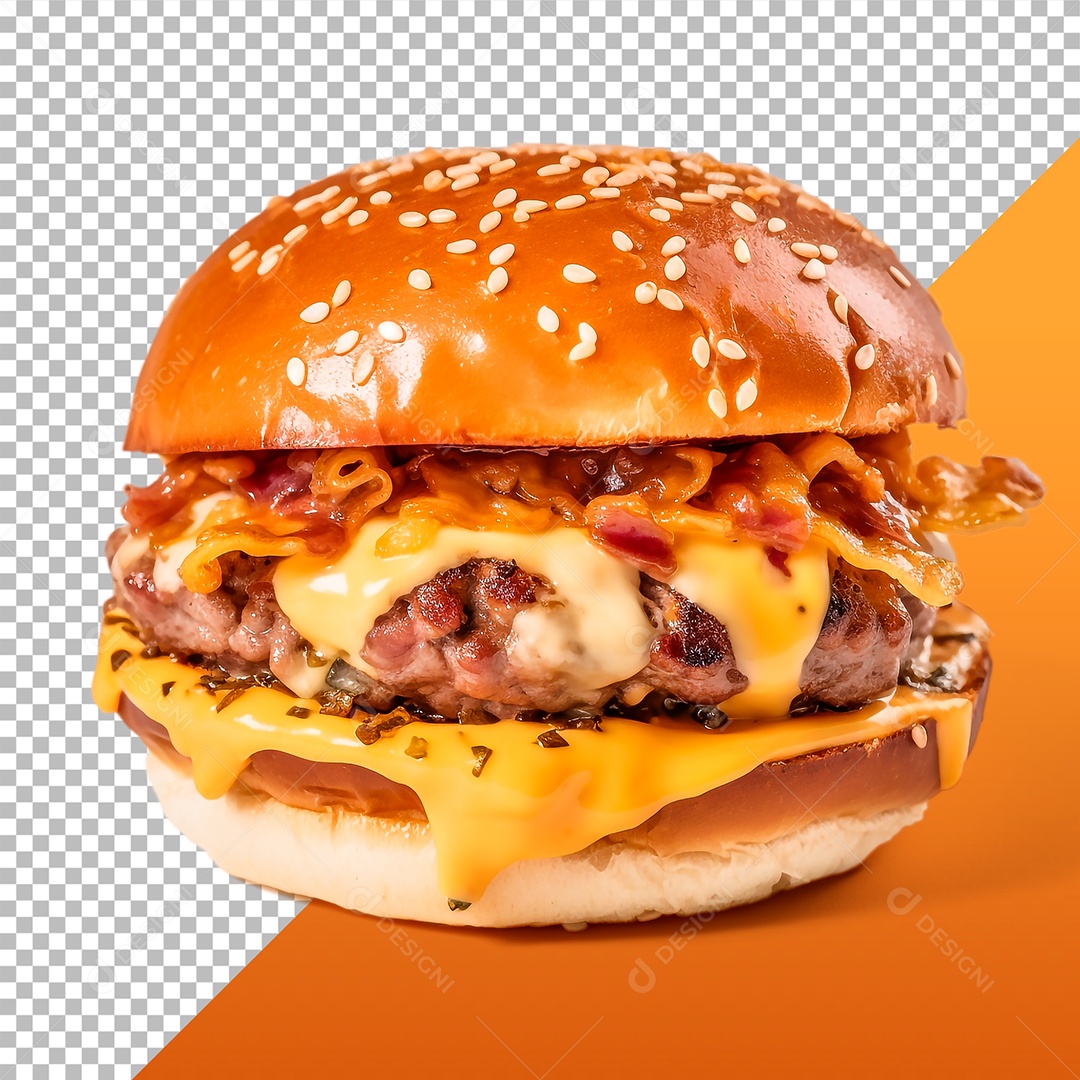 Elemento 3D Hamburguer Para Composição PSD