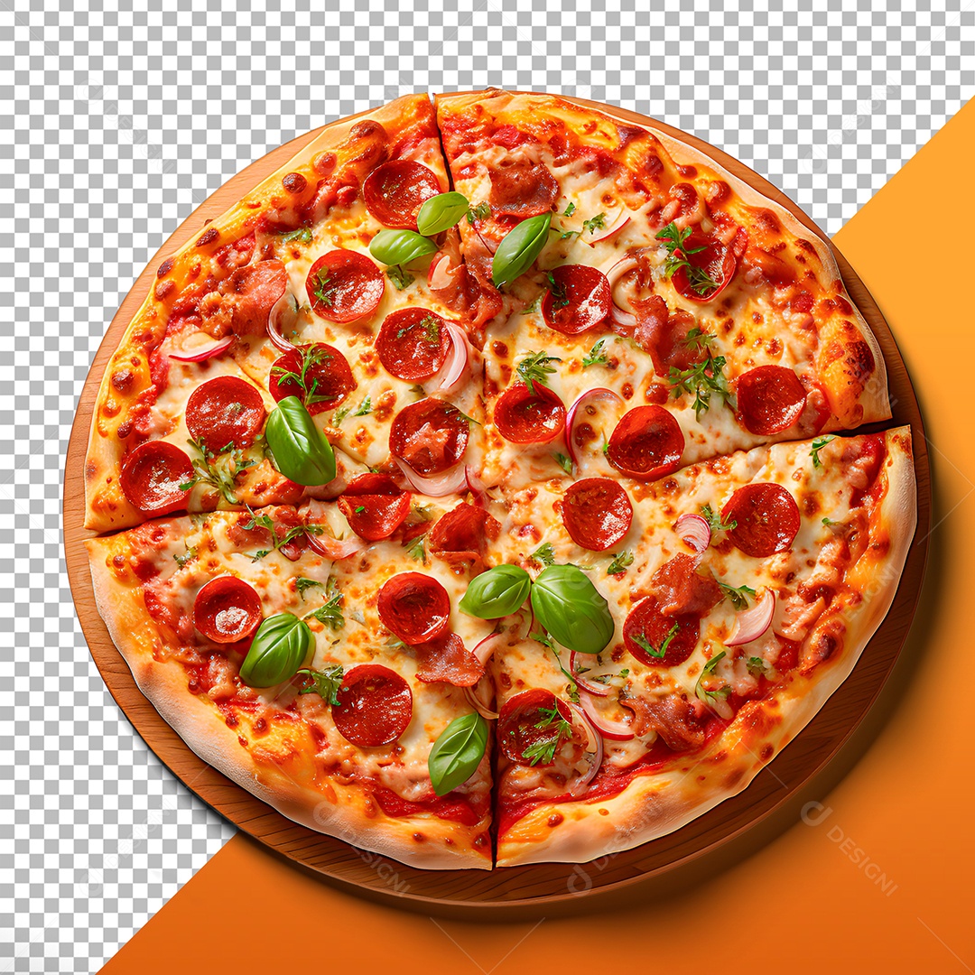 Elemento 3D Pizza Para Composição PSD
