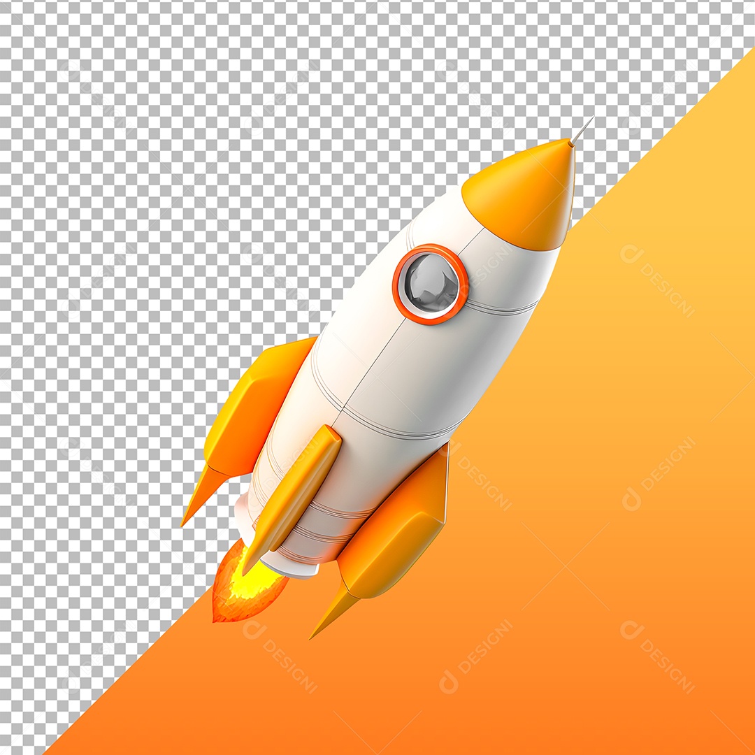 Elemento 3D Foguete Para Composição PSD