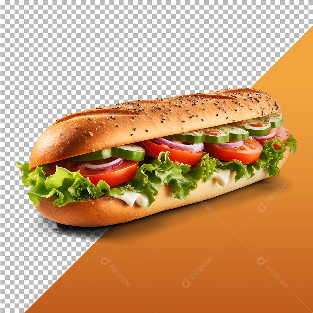 Sanduíche Natural Elemento 3D Para Composição PSD