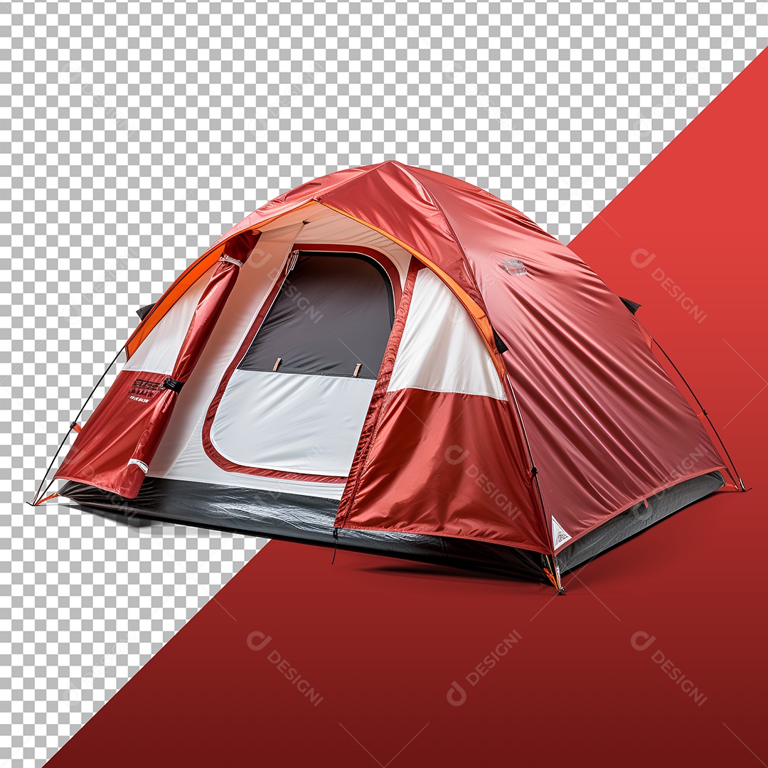 Elemento 3D Barraca De Acampamento Vermelho Para Composição PSD