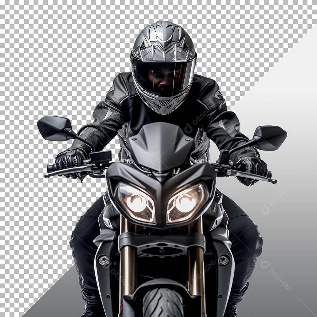 Personagem 3D Motoqueiro Para Composição PSD