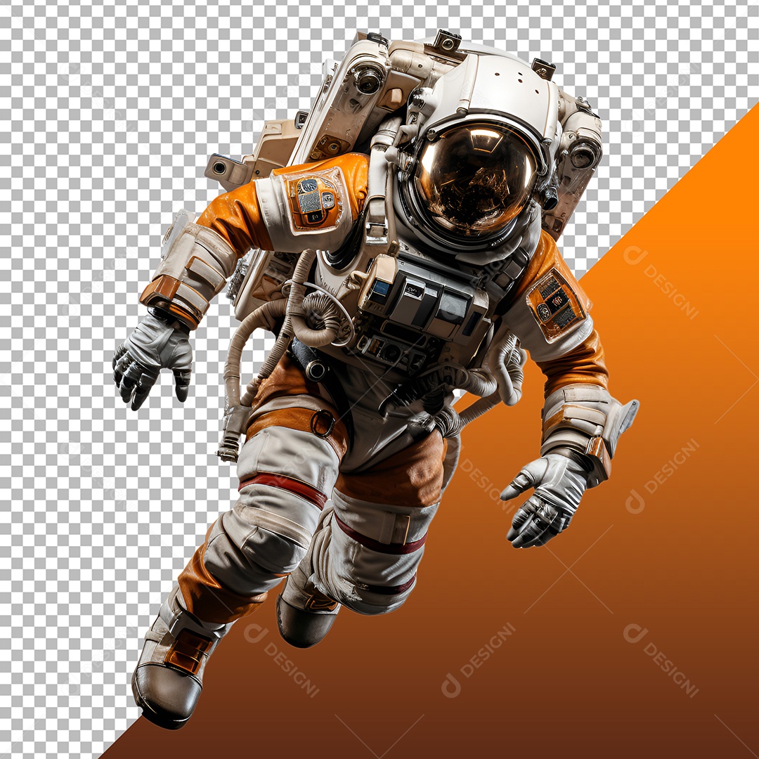 Personagem 3D Astronauta Para Composição PSD