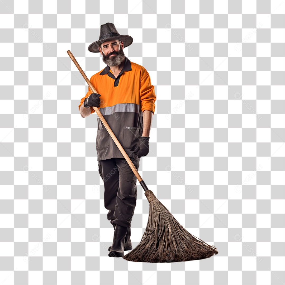 Trabalhador Zelador Limpezas PNG Transparente