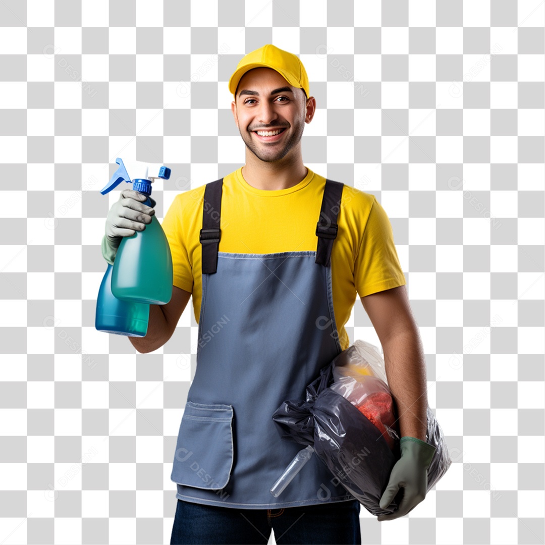 Trabalhador Zelador Limpezas PNG Transparente