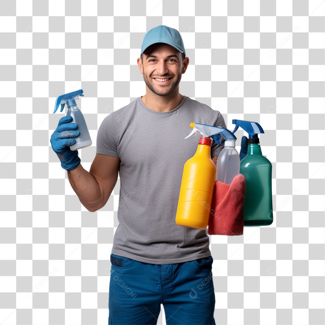 Trabalhador Zelador Limpezas PNG Transparente
