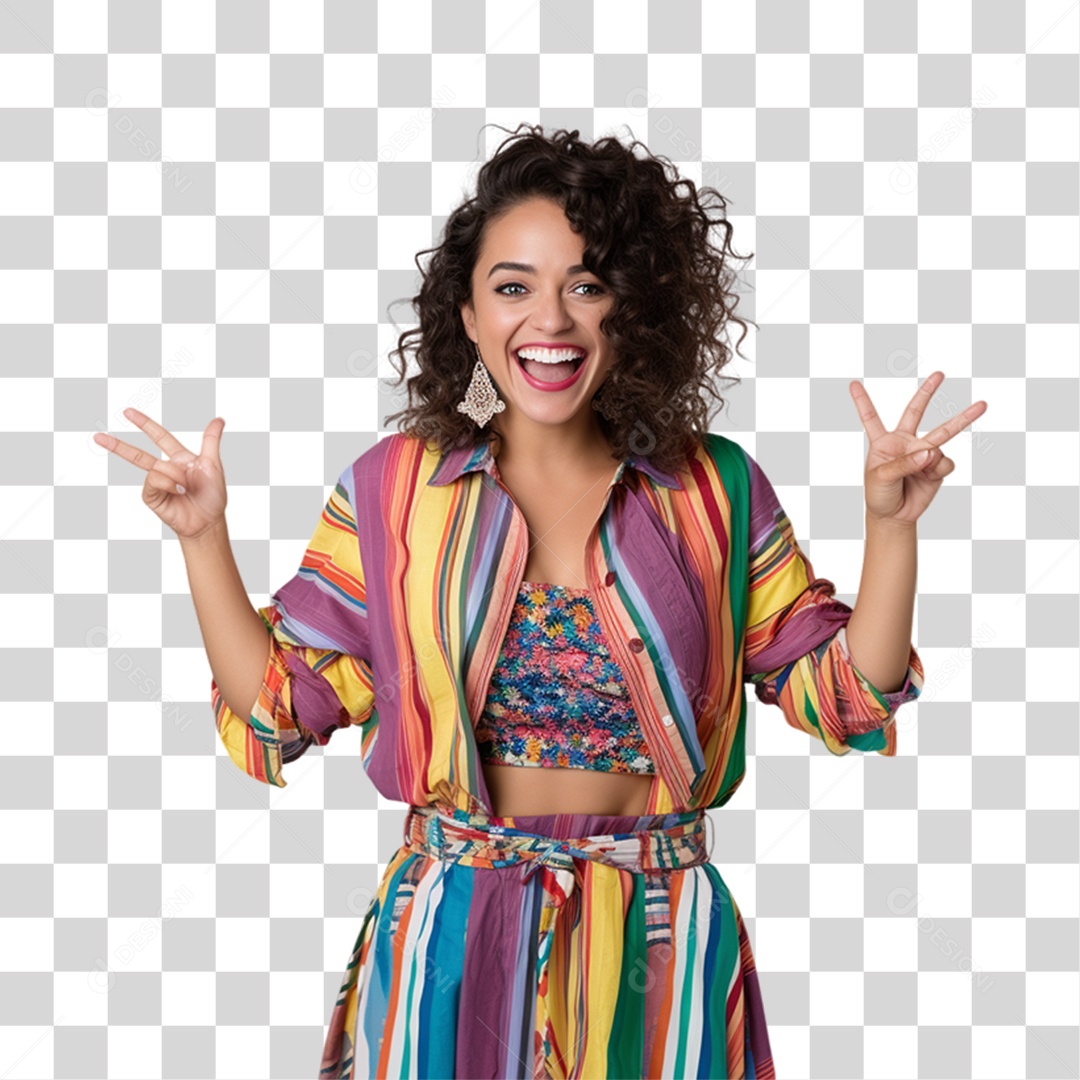 Mulher Vestida Para o Carnaval PNG Transparente