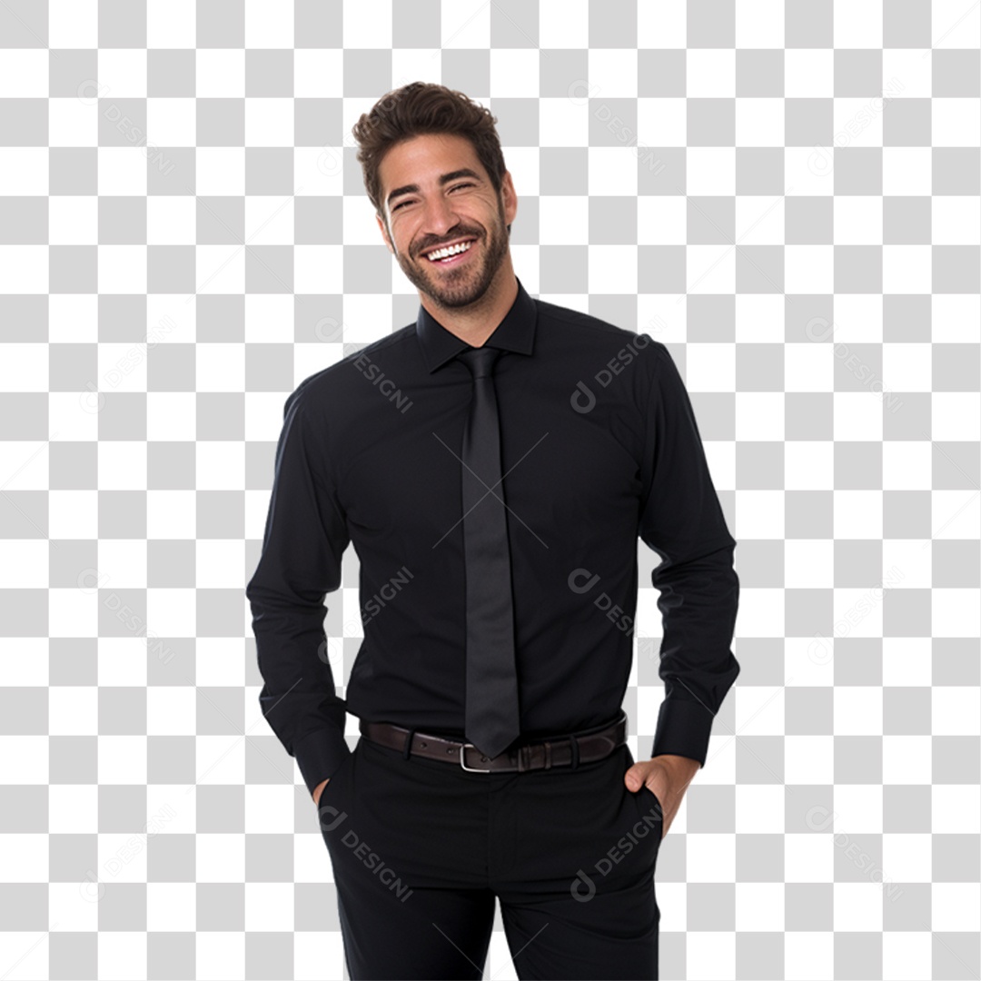 Homem Sorrindo Alegre PNG Transparente